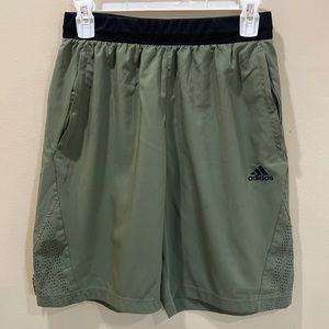 Adidas Athletic Shorts (Olive/Tan)